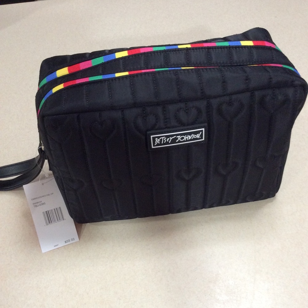 NWT BETSEY JOHNSON RAINBOW TRAVEL/COSMETIC BAG